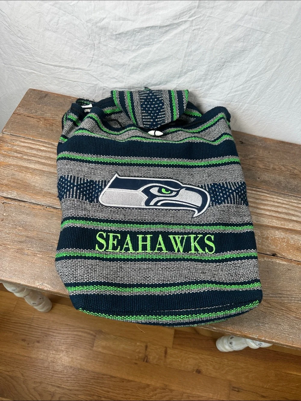 Seattle Seahawks Navy & Green Knit Backpack
